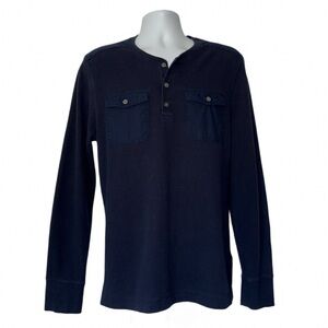 Banana Republic Men’s Long Sleeve Henley Shirt Blue Size Large